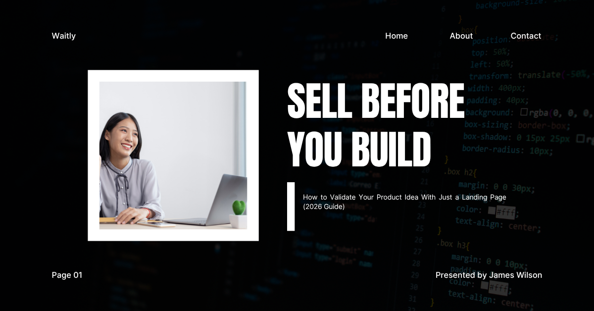 Sell Before You Build: How to Validate Your Product Idea With Just a Landing Page (2026 Guide)